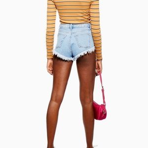 Top Shop Frayed Denim Kiri Shorts